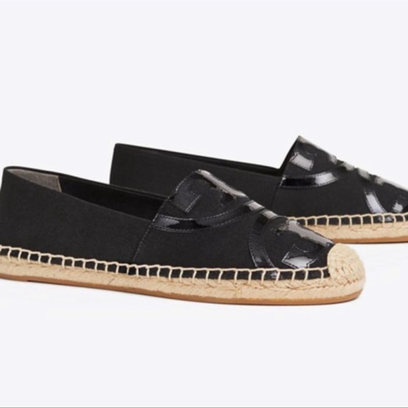 Tory Burch Poppy Espadrille Black Size 10